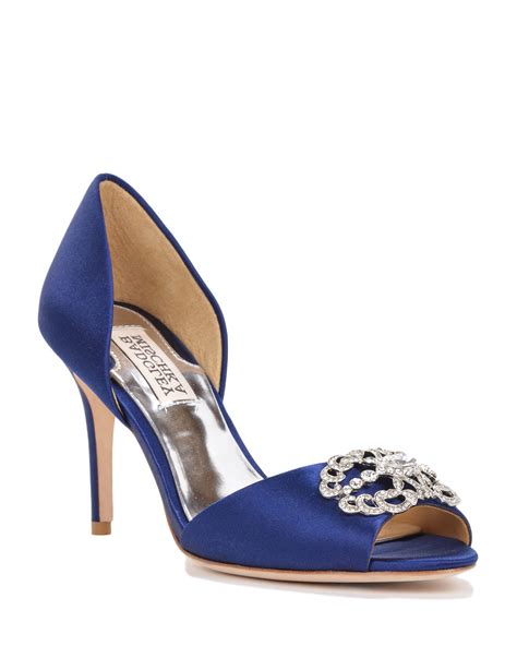 badgley mischka navy shoes